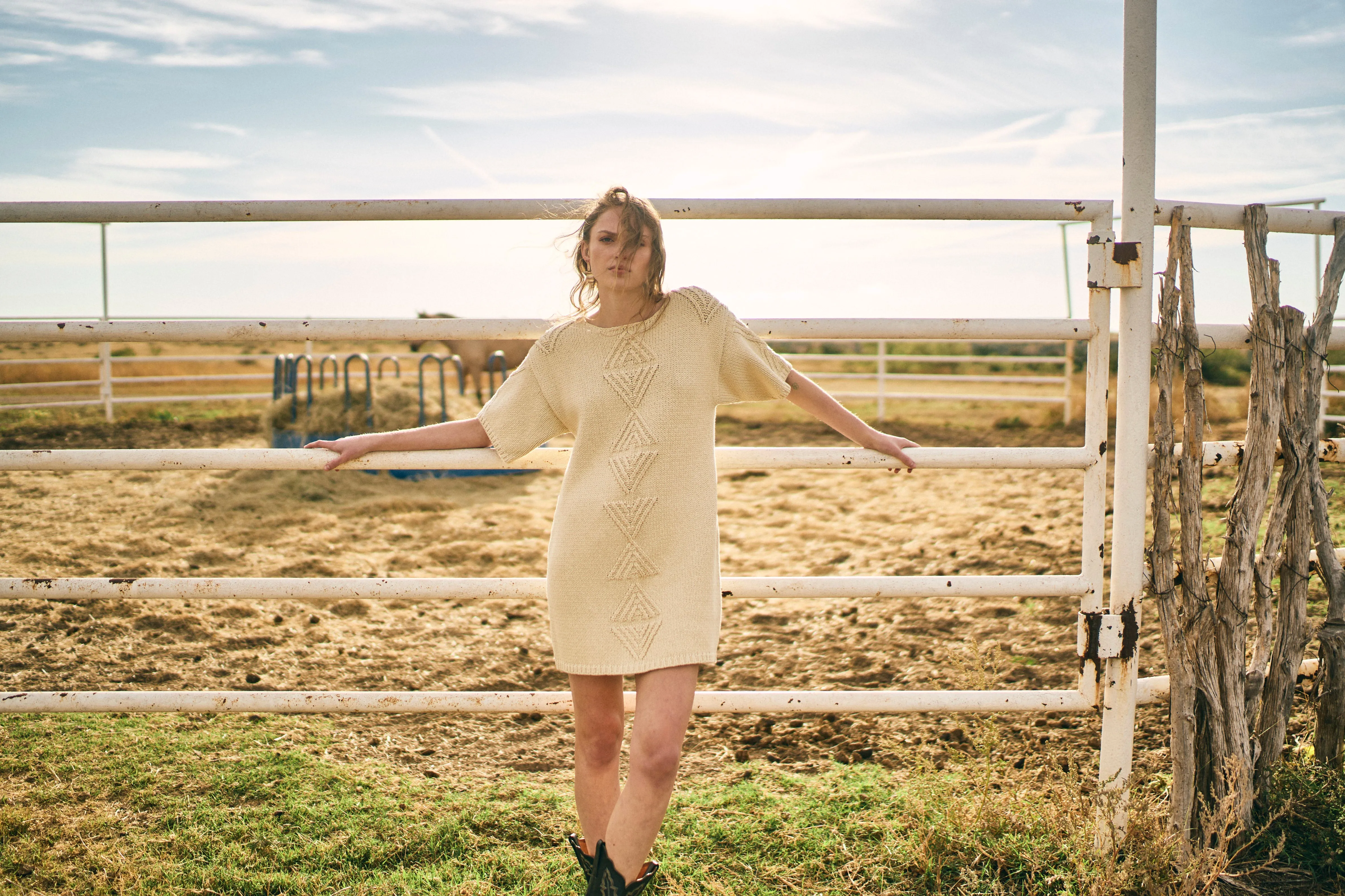 Osaka Short Dress in Bone